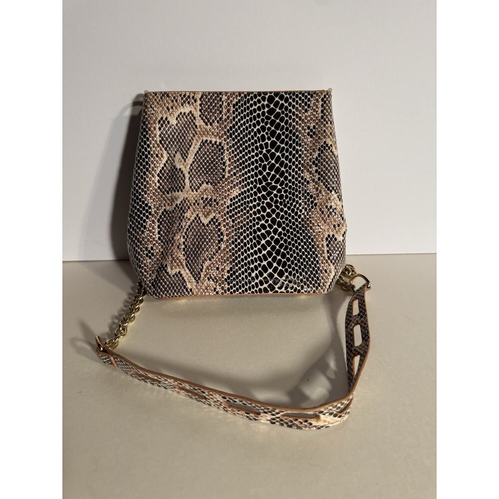 Sondra Roberts Squared Snake Skin Bucket Bag New Without Tags See Defect